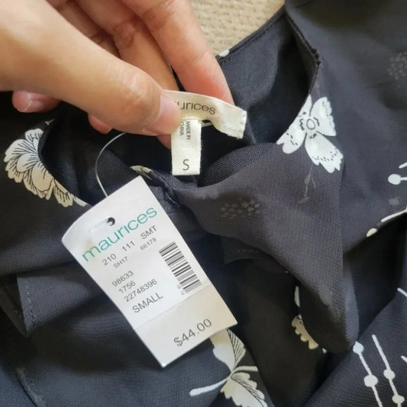 NEW New Maurices Black Floral High Low Dress - Picture 7 of 13